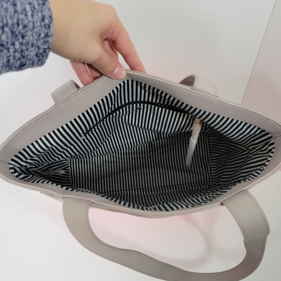 Kate Spade Two-Tone Gray Pink Tote Bag Purse With Dust Bag - Picture 4 of 12